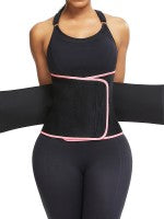 Shimmer Pink And Black Neoprene Waist Cincher Suitable For Running
