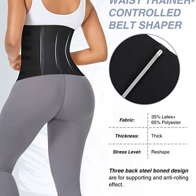 3 Segmented Sauna Belt Tummy Underbust Sport Girdle Body Shaper With 3 Steel-image