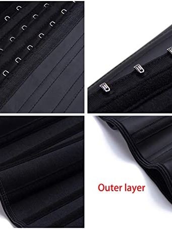 Black 29 Steel Bones Latex Hooks Safe Waist Trainer Best Materials-image