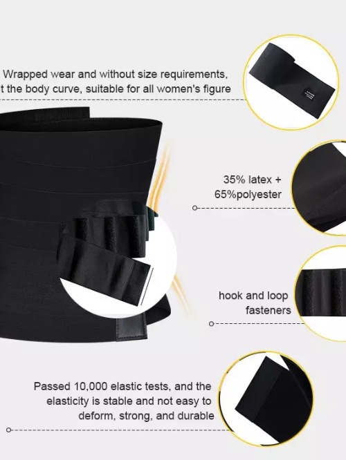 Women Waist Trimmer Wraps for Stomach with Loop Snatch Bandage Wrap Tummy wrap-image