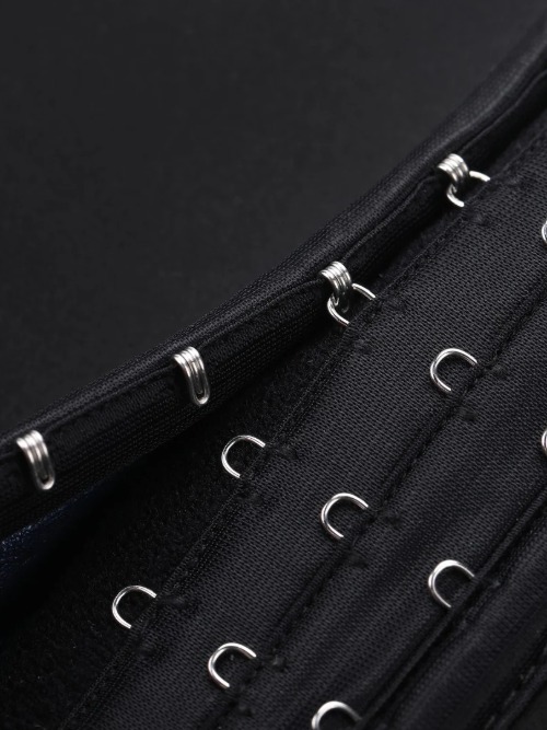 Black Neoprene Leggings Shaper 3 Rows Hooks High Rise Lose Weight-image