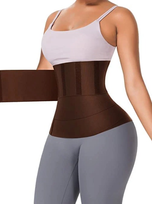 Plus size snatch me up wrap up bandage waist trimmer tummy bandage belt-image