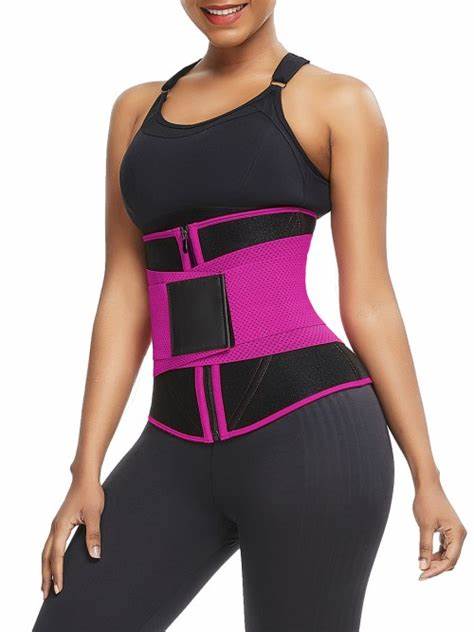 Mauve And A Touch Of Black Neoprene Waist Cincher 10 Steel Bones