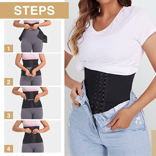 Three-Stage Waist Clinchers Bandage Wrap 3 Segmentation Waist Band Hook and Eye